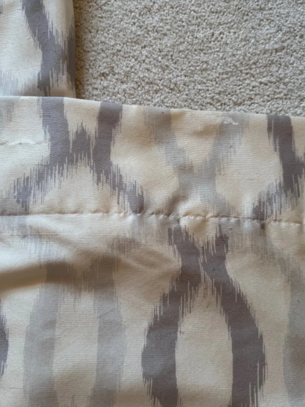 West Elm Ikat Links Silk Collection Curtain (2 Panels), Platinum - B